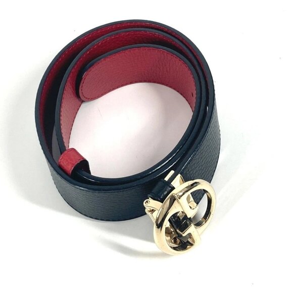 GUCCI 450000 Double G logo buckle Accessories belt Leather Red/Black main image 7
